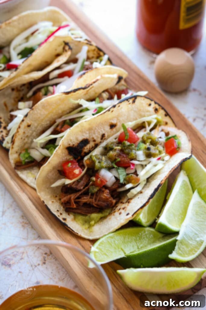 slow braised spicy brisket tacos