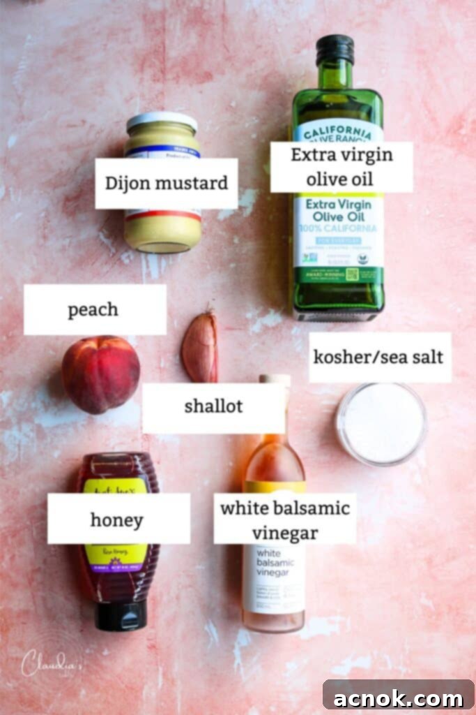 ingredients for fresh peach salad dressing 